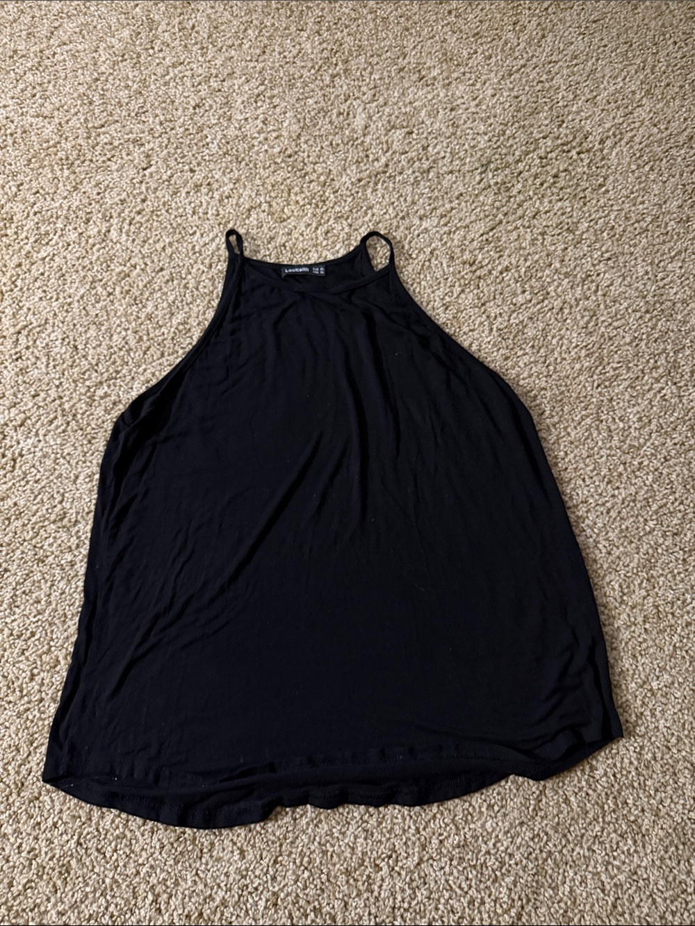 Black High Neck Spaghetti Strap Camisole